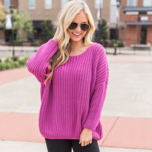 Oversized Magenta Sweater Size Small